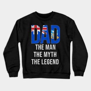 Falkland Islanders Dad The Man The Myth The Legend - Gift for Falkland Islanders Dad With Roots From Falkland Islanders Crewneck Sweatshirt